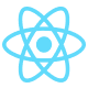 Website developer for hire: React.js logo by devabit