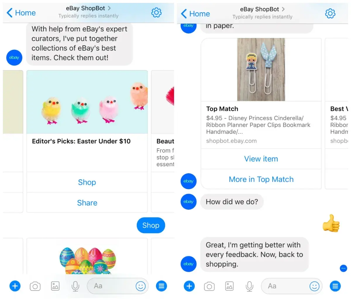Examples of chatbots in eCommerce by devabit